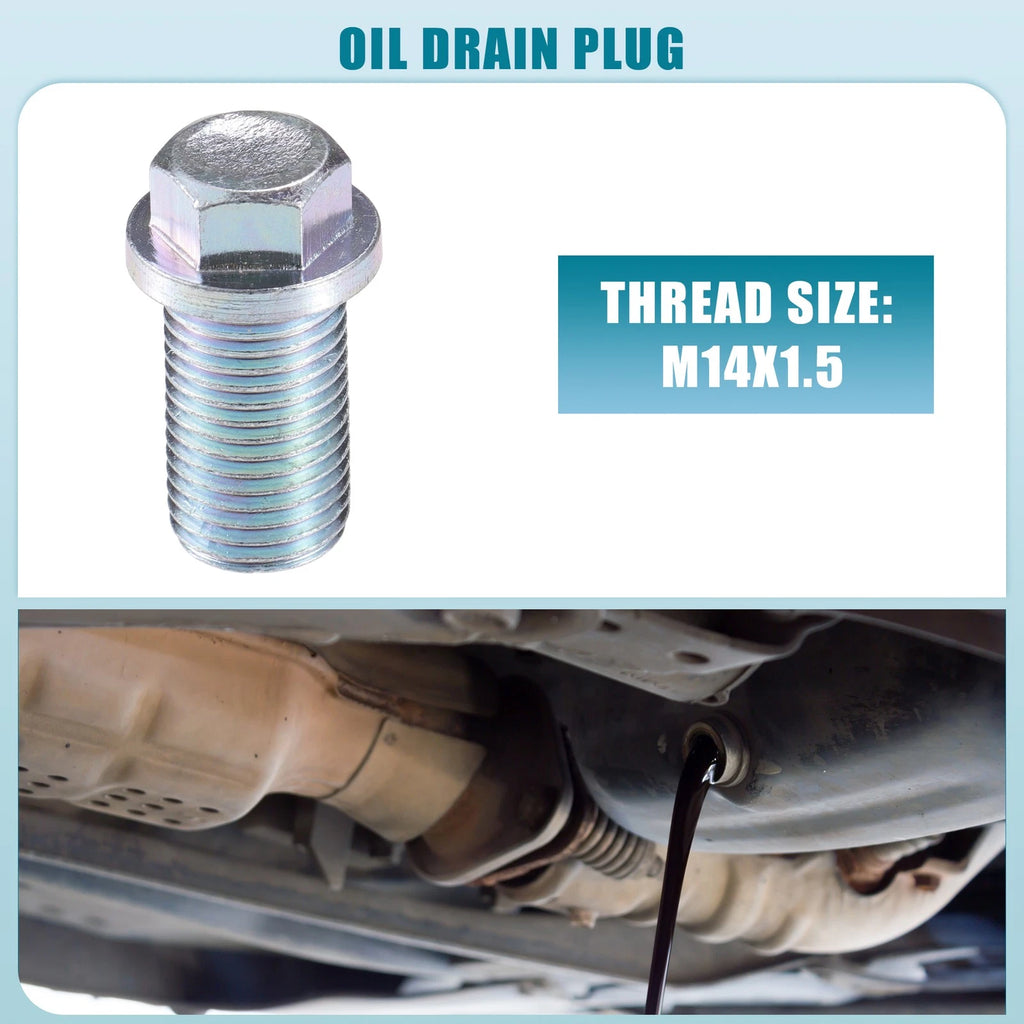 Oil Drain Plug No. 1119970330 for Mercedes-Benz 190D (1984–1989) Silver Tone