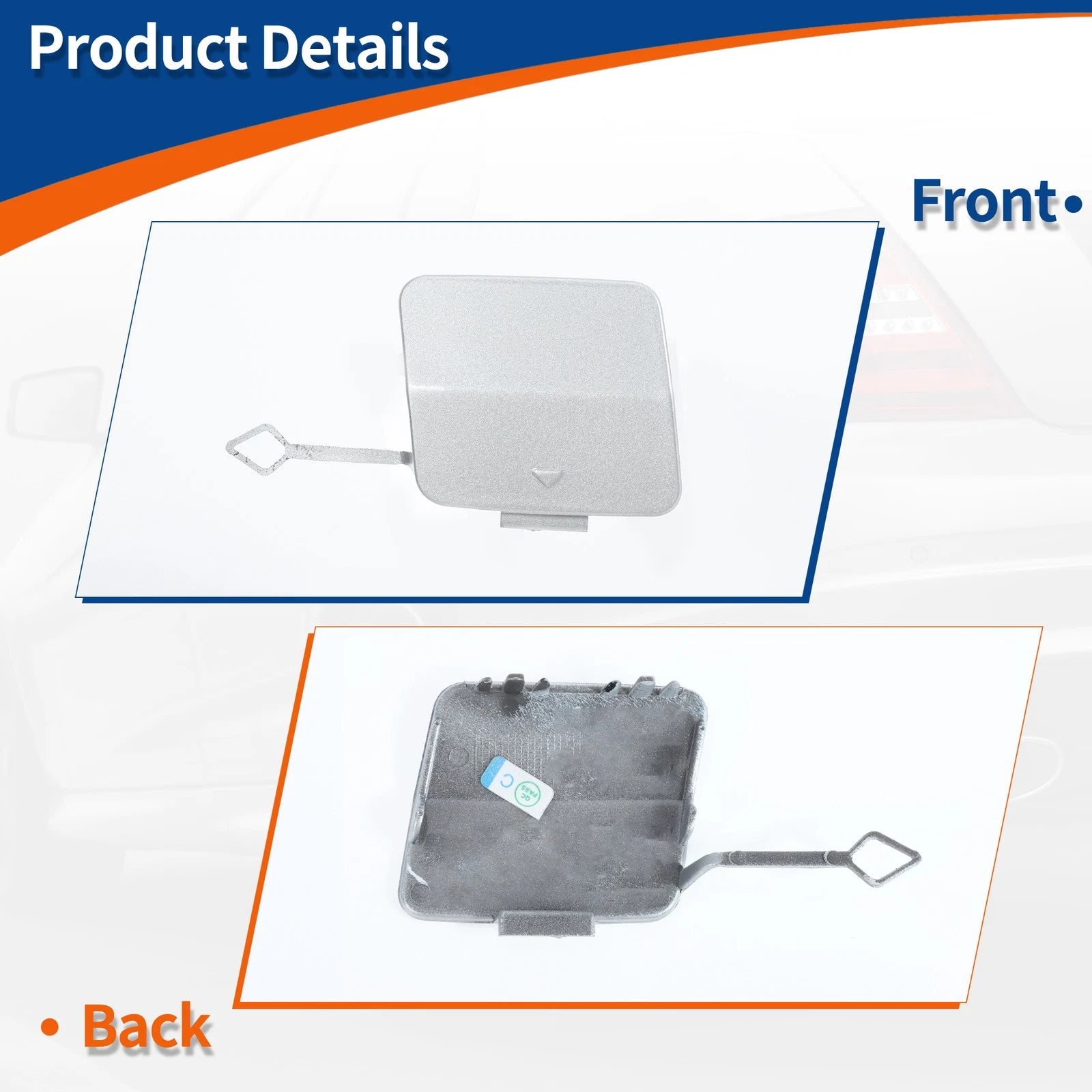 Front Bumper Tow Hook Cover for BMW 1 Series (2012–2019) No. 51117292947 Ice Silver Metallic
