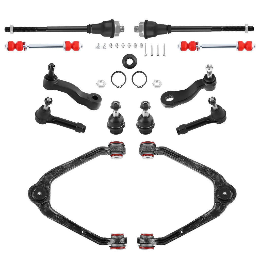 12x Front Upper Control Arms Tie Rods Pitman Arm for Tahoe Yukon (2000–2006)