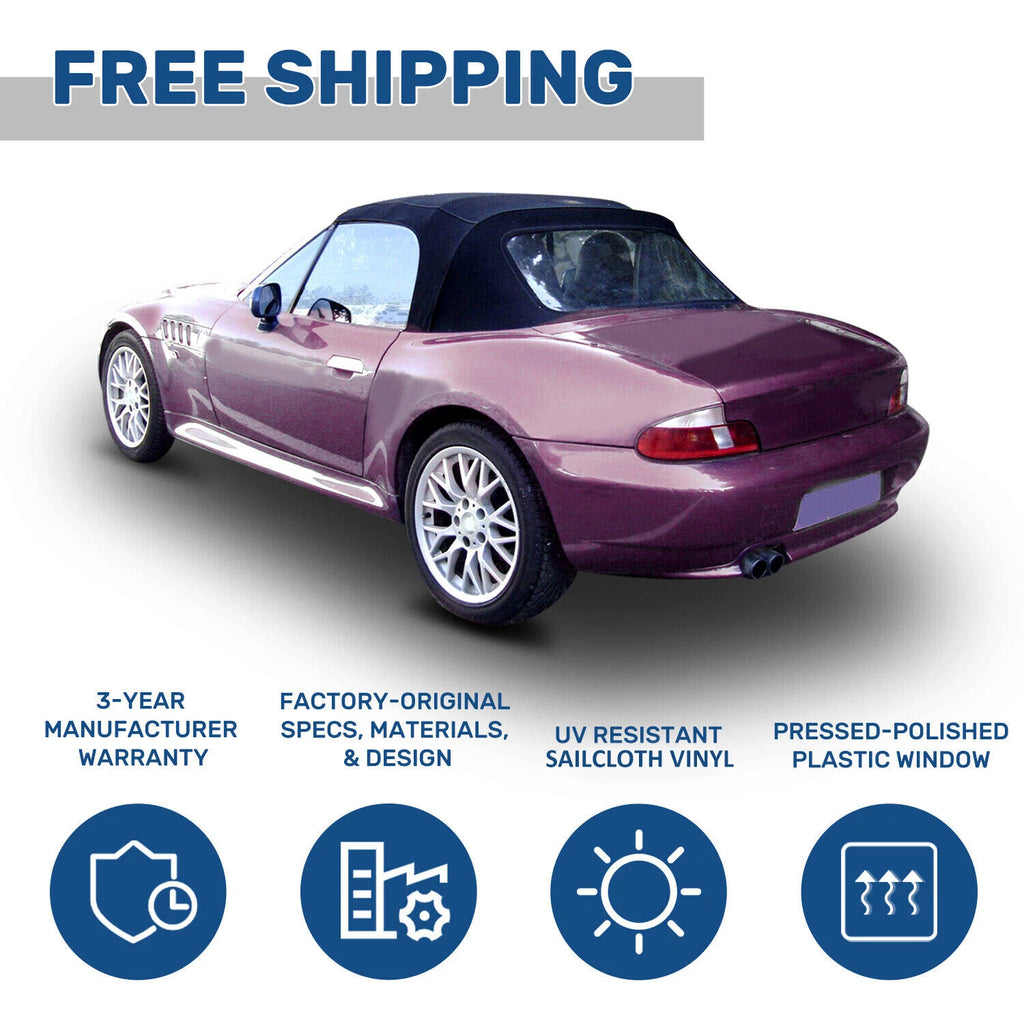 Soft Top Replacement with Plastic Window for BMW Z3 Convertible (1996–2002)
