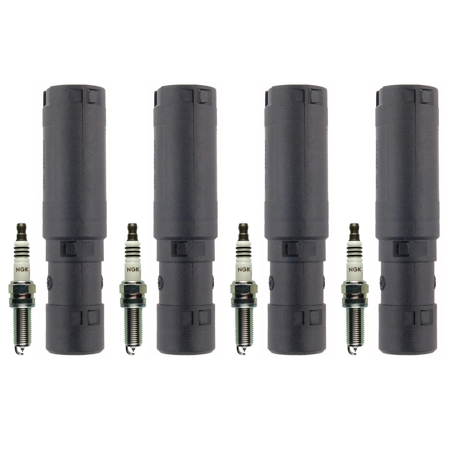 Set of 4 NGK Iridium IX Spark Plugs & Coil Boots for Mercedes R172 SLK250 W204 C250 (2011–2015)