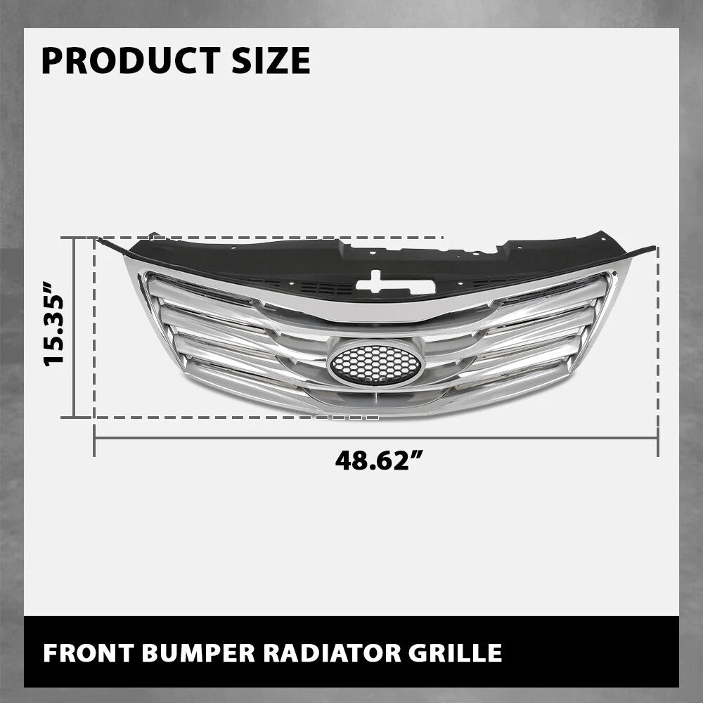 Front Bumper Upper Grille for Hyundai Azera (2012–2014) Black & Chrome