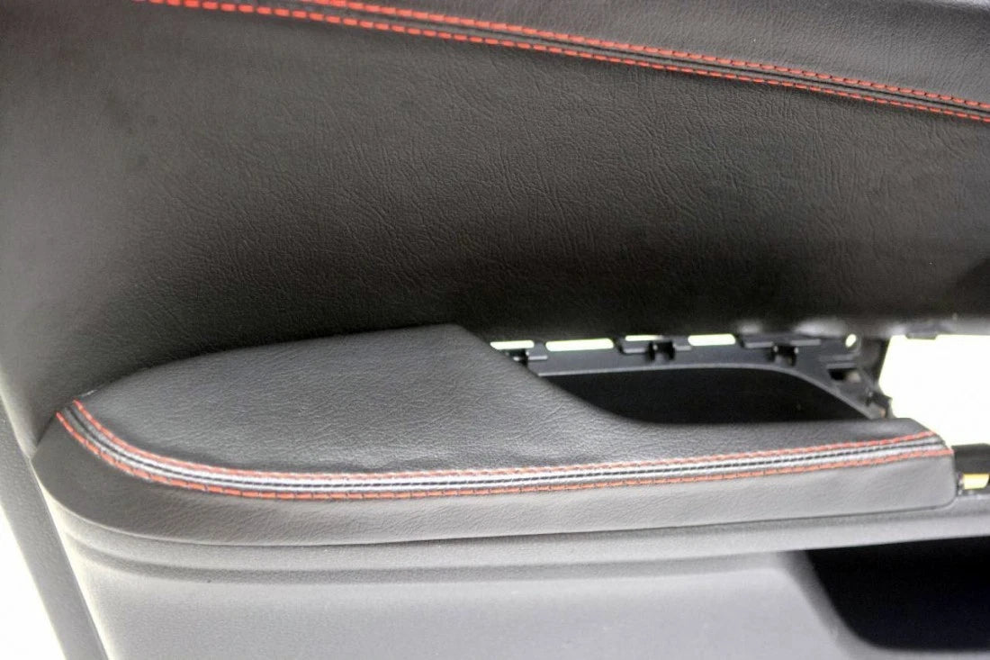 Front Door Armrest Vinyl Cover for Honda Civic Sedan (2016–2019) Red Stitch