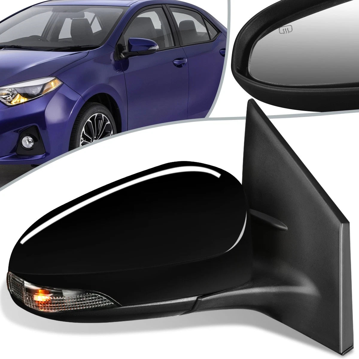 Power Heated Signal Side Door Mirror Right for Toyota Corolla (2014–2019) TO1321295