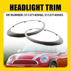 Pair Chrome Headlight Trim Ring Bezel Cover for Mini Cooper R55 R56 (2007–2015)