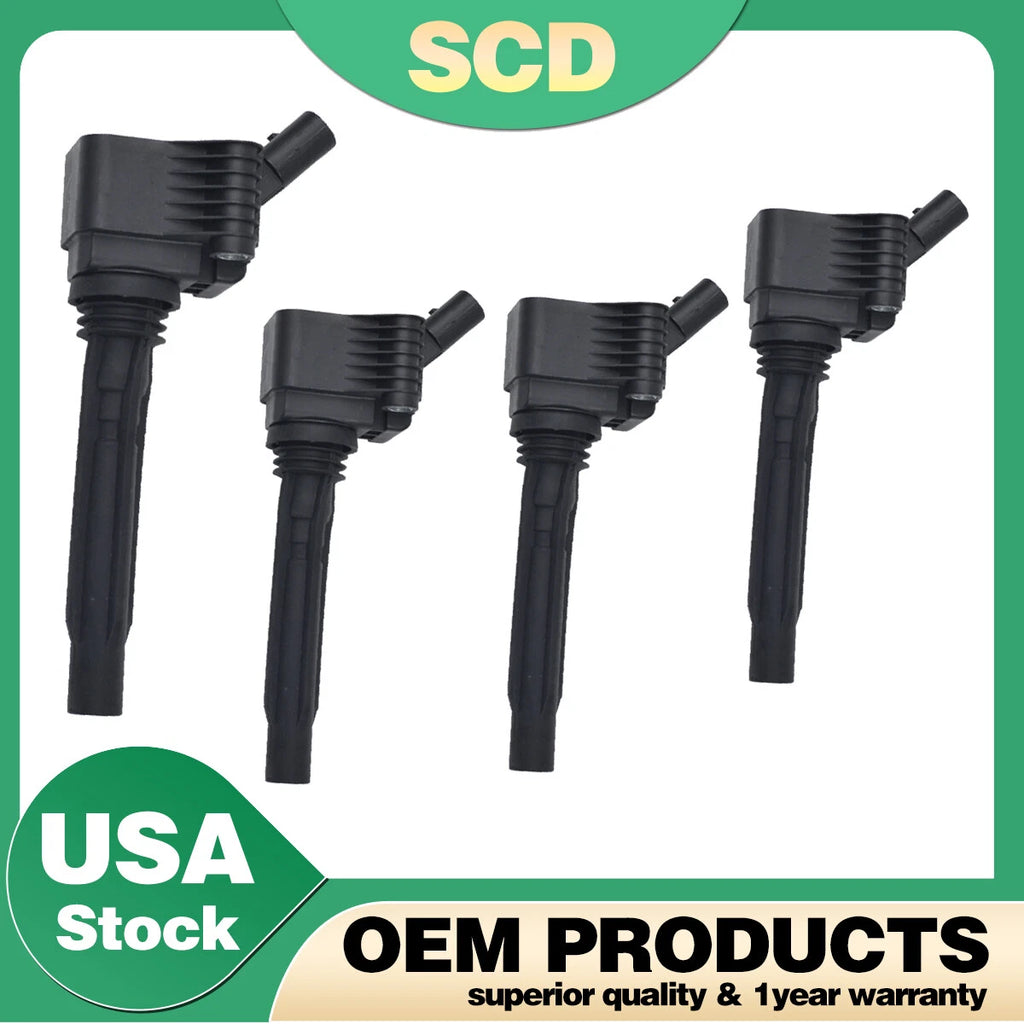 Set of 4 Ignition Coils for Audi A3 A5 Quattro Volkswagen 1.8L/2.0L UF716