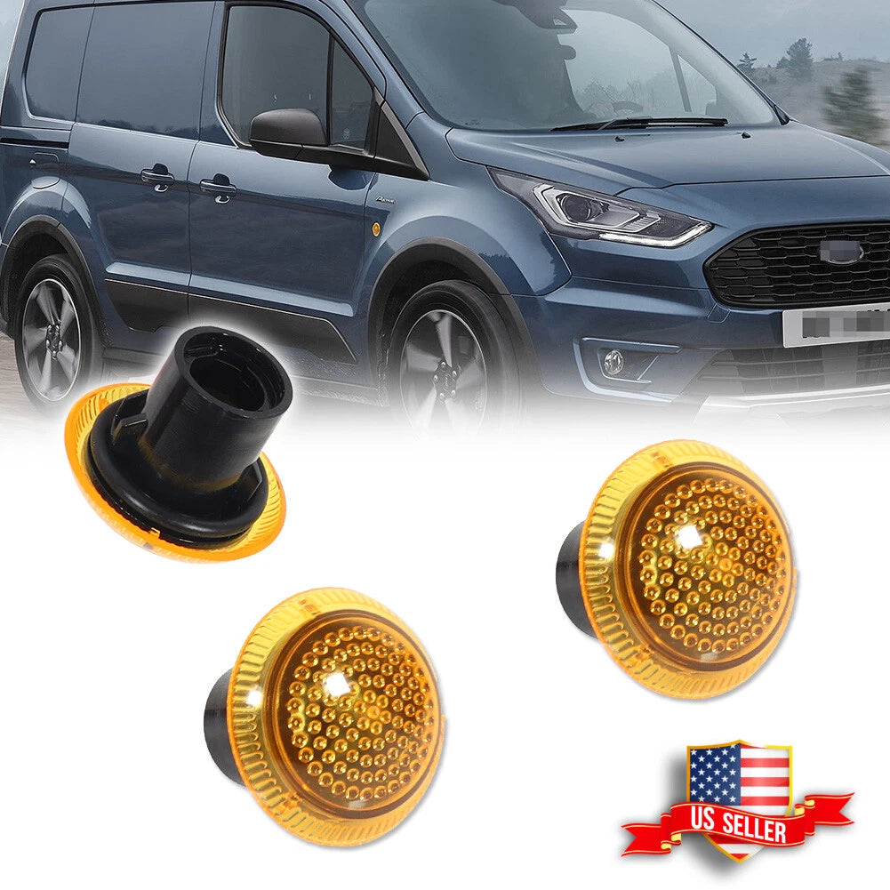 Amber Lens Side Fender Marker Lights for Ford Transit Connect (2010–2021)