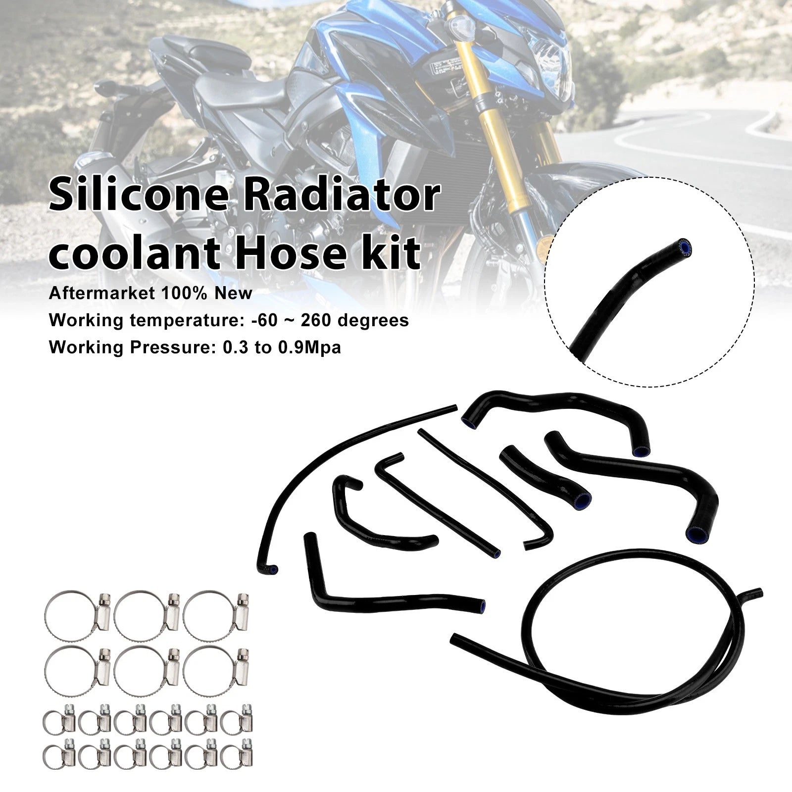 Silicone Radiator Coolant Hose Kit for Suzuki GSX-S750/Z (2017–2025)