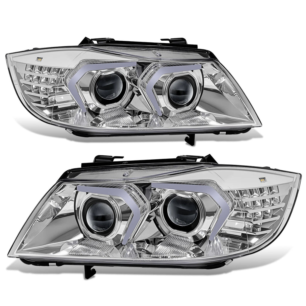 Chrome Clear LED Projector Headlight for BMW 323I (2005–2008)