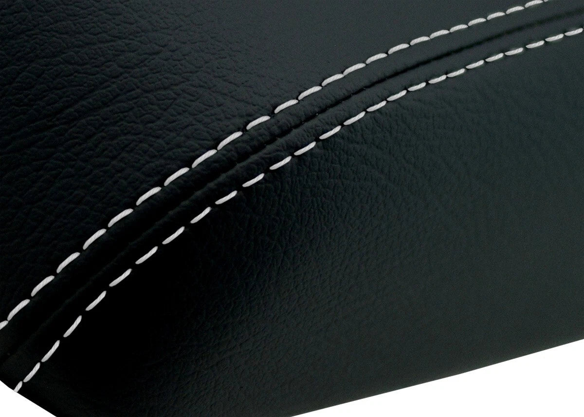 Leather Console Lid Armrest Cover for Ford Explorer (2002–2005) White Stitch