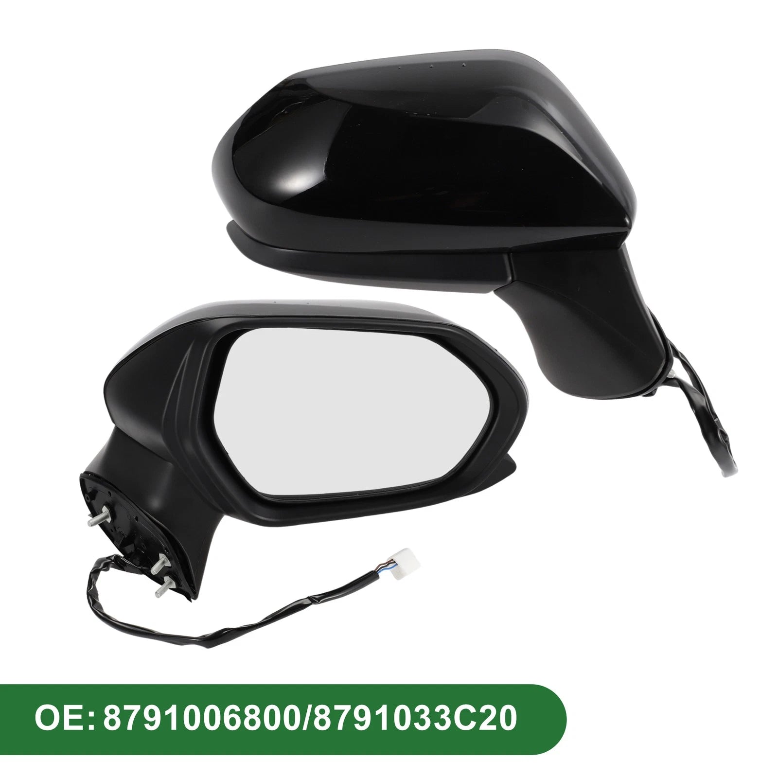 Right Side Door Mirror for Toyota Camry (Manual Folding, Gloss Black)