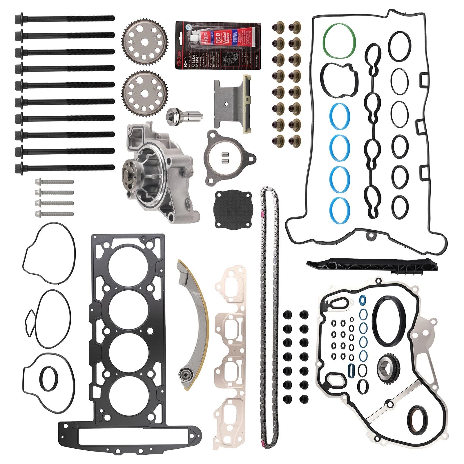 Timing Chain Water Pump Kit for Chevrolet Malibu 2.2L (2007–2008) w/ Gaskets
