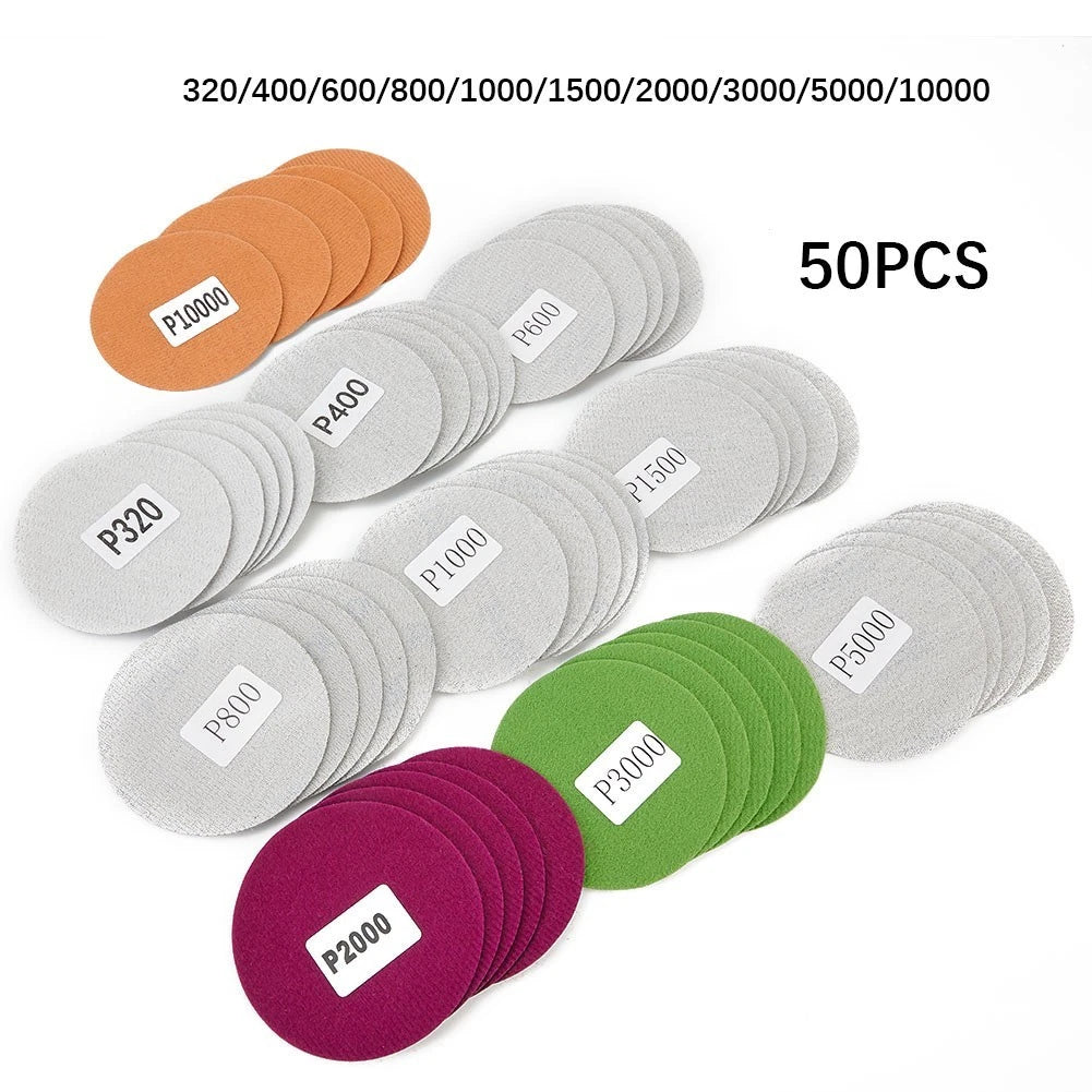 75mm Sanding Discs Set of 10 Waterproof 320-10000 Grits