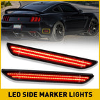 2X Rear LED Side Marker Lights for Ford Mustang (2015–2022) Smoked Lens