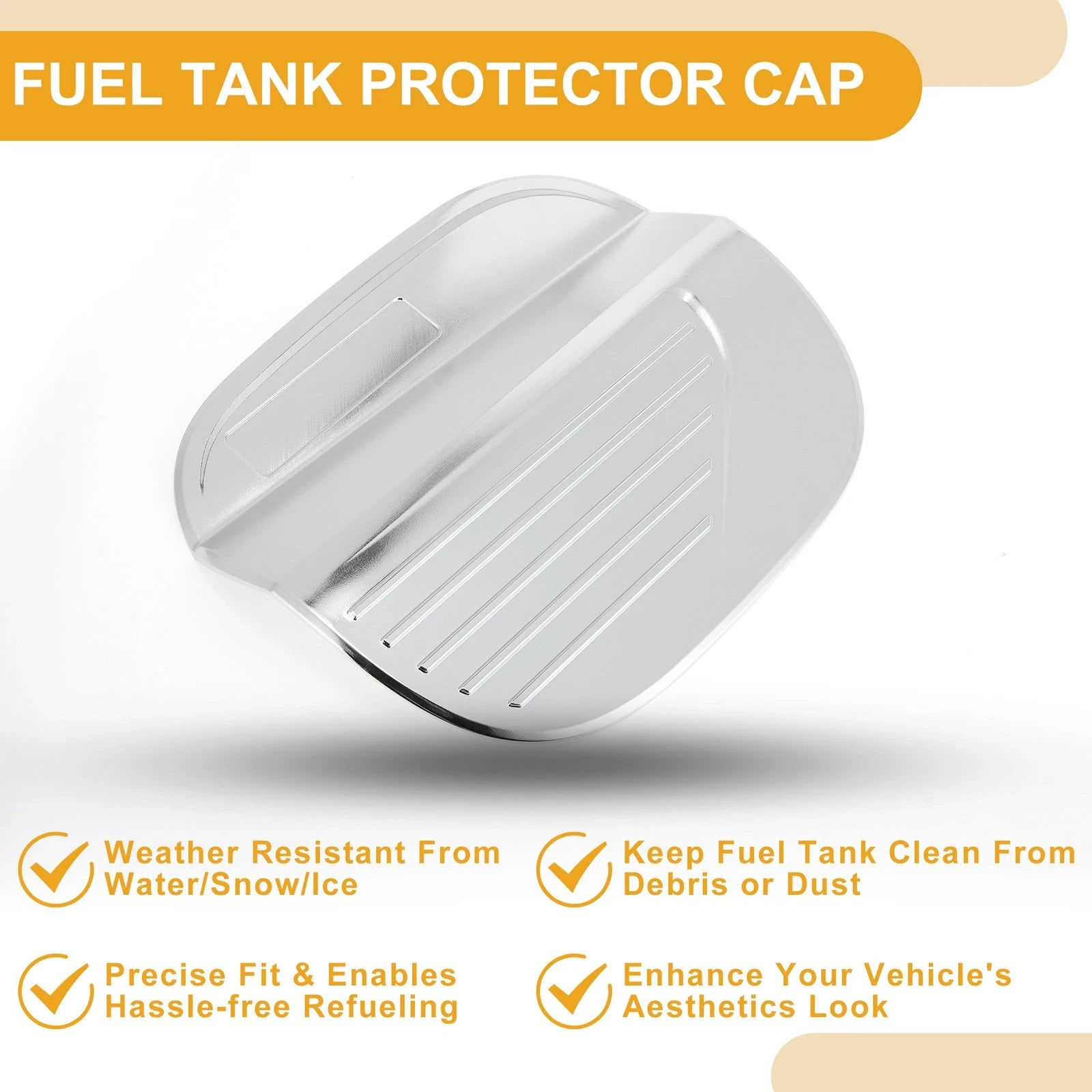Fuel Tank Door Cap for Hyundai Sonata (2020–2023) Chrome Silver Tone