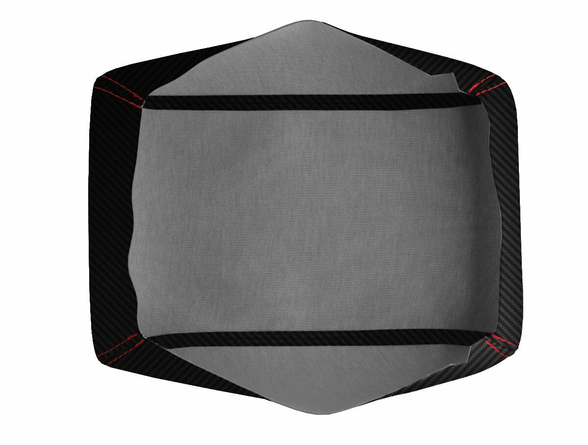 Console Lid Armrest Cover for Dodge Challenger (2008–2014) Carbon Fiber Red Stitch