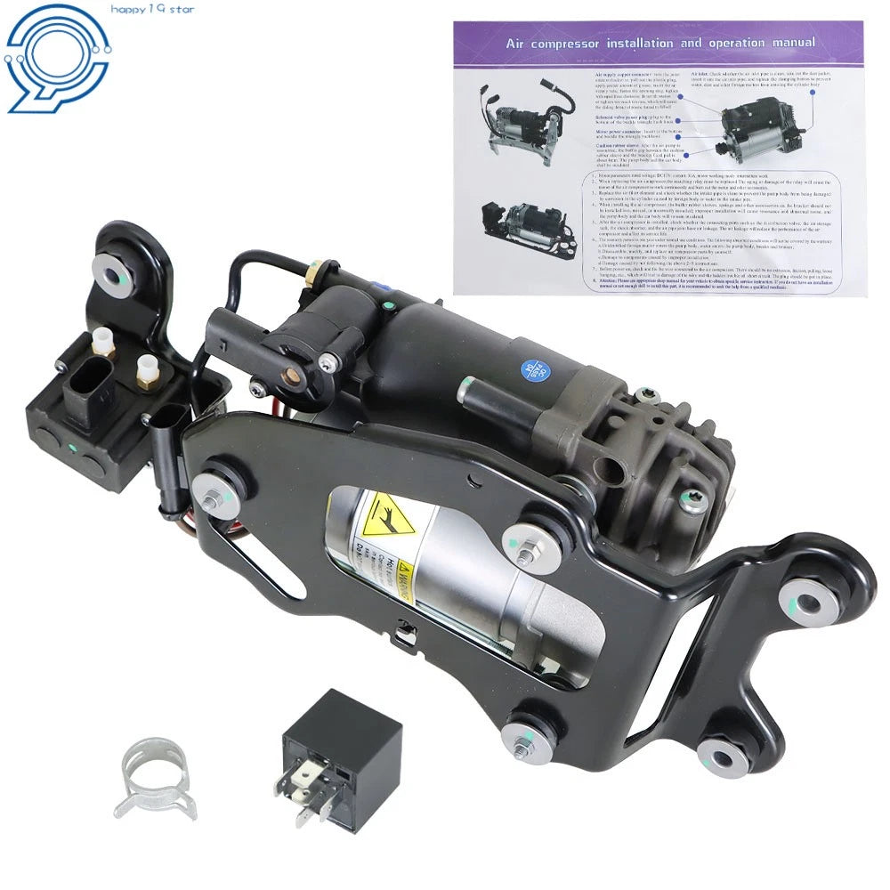 Air Suspension Compressor with Solenoid Valve Block for BMW F15 X5 X6 (2014–2018)