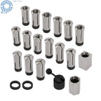 Set of 5 Hex/Square Blocks & 15 Collets for Machining