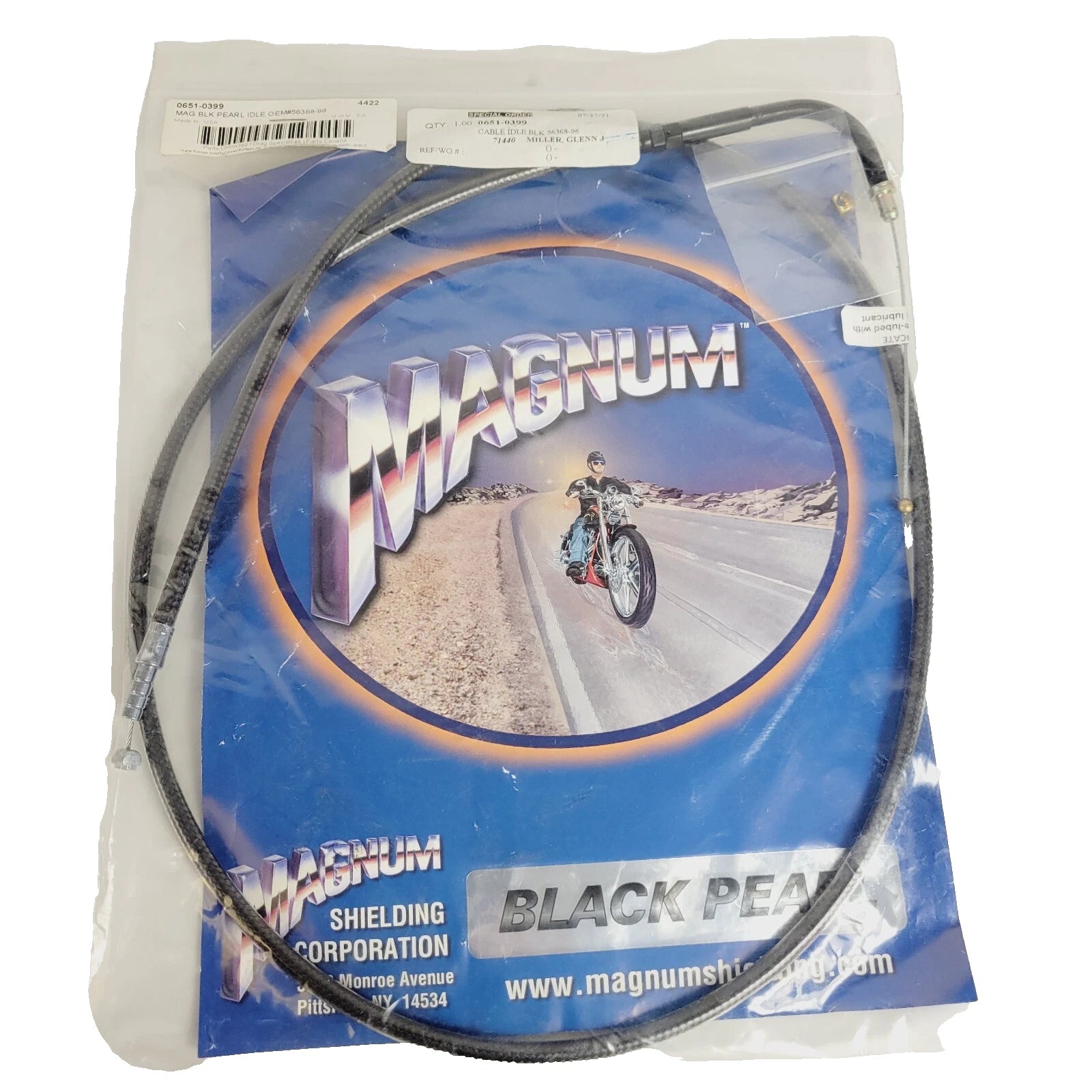 Magnum Black Pearl Idle Cable for Harley FL FXD FLST FXST (42-1/2) 4422 0651-0399