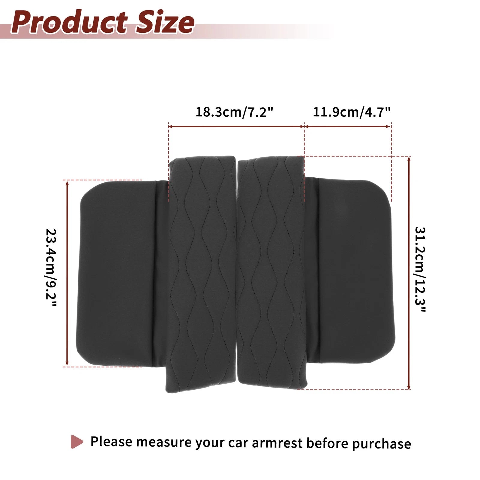 Center Console Cover for Mercedes Benz EQC 400 (2019–2023) Leather Armrest