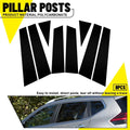 Set of 8 Black Window Pillar Posts for Nissan Rogue (2014–2020)