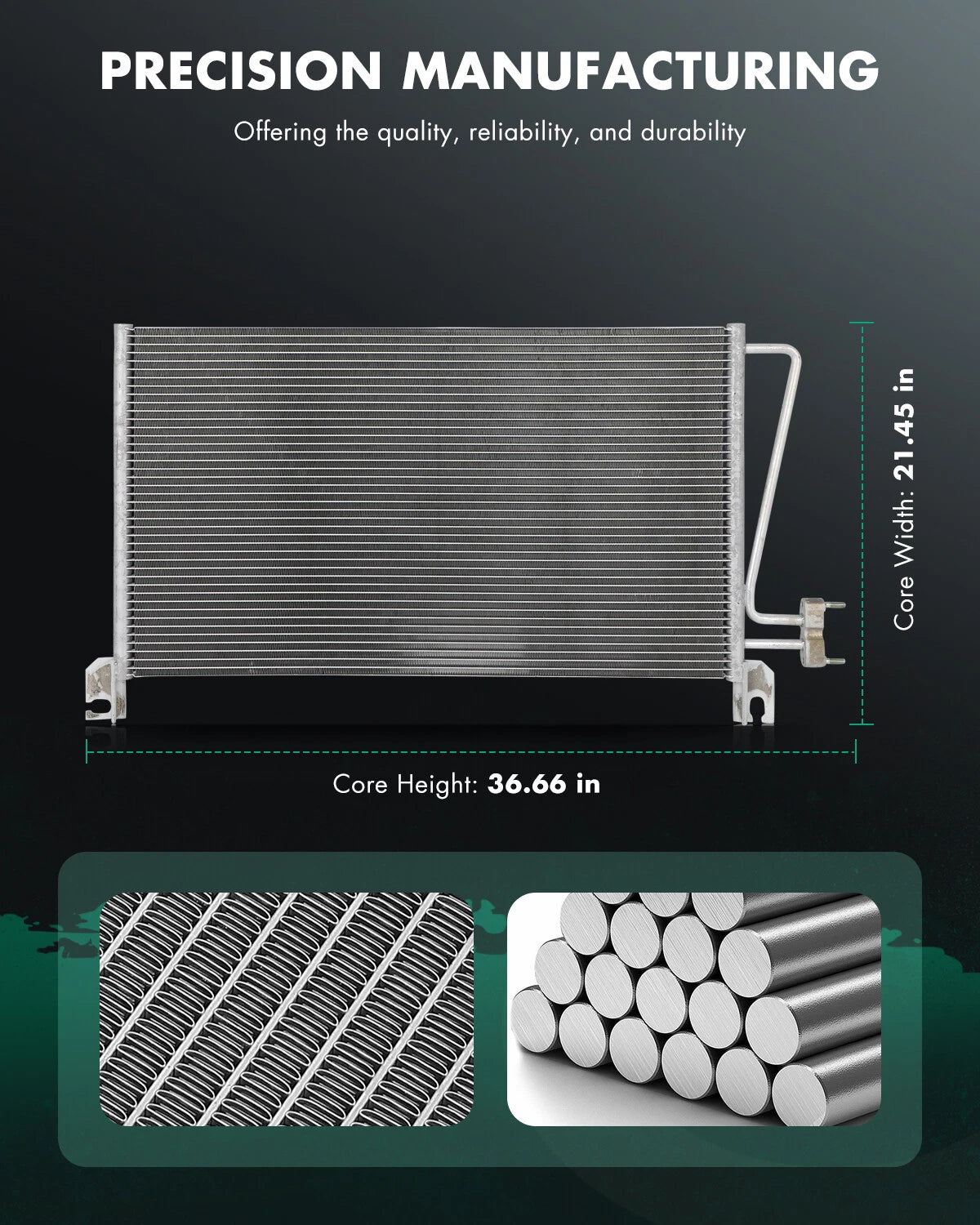 Aluminum AC Condenser for Chevrolet C8500 (2003–2009) & Isuzu HTR (2005–2008)
