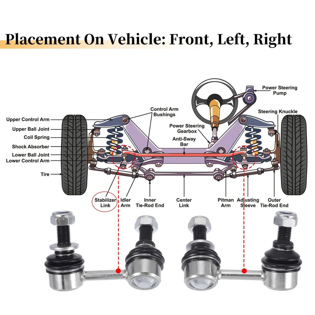 2X Front Stabiliser Sway Bar Link for Toyota Tacoma (2001–2004)
