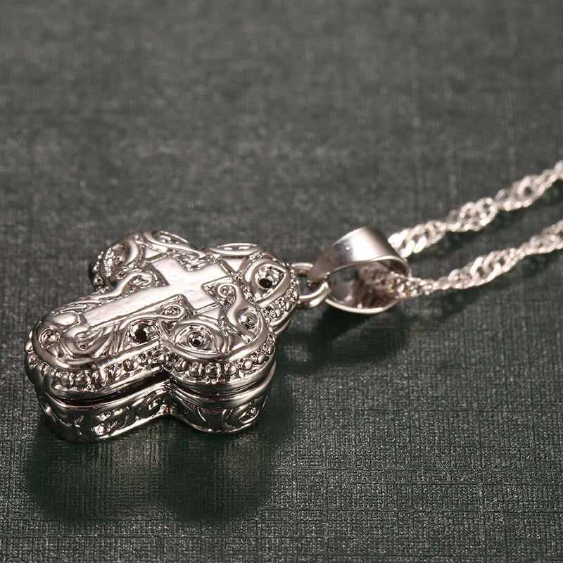 Christian Jesus Cross Catholic Crucifix Locket Pendant