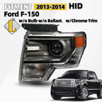 HID/Xenon Headlight for Ford F-150 (2013–2014) w/Chrome Trim, Driver Side