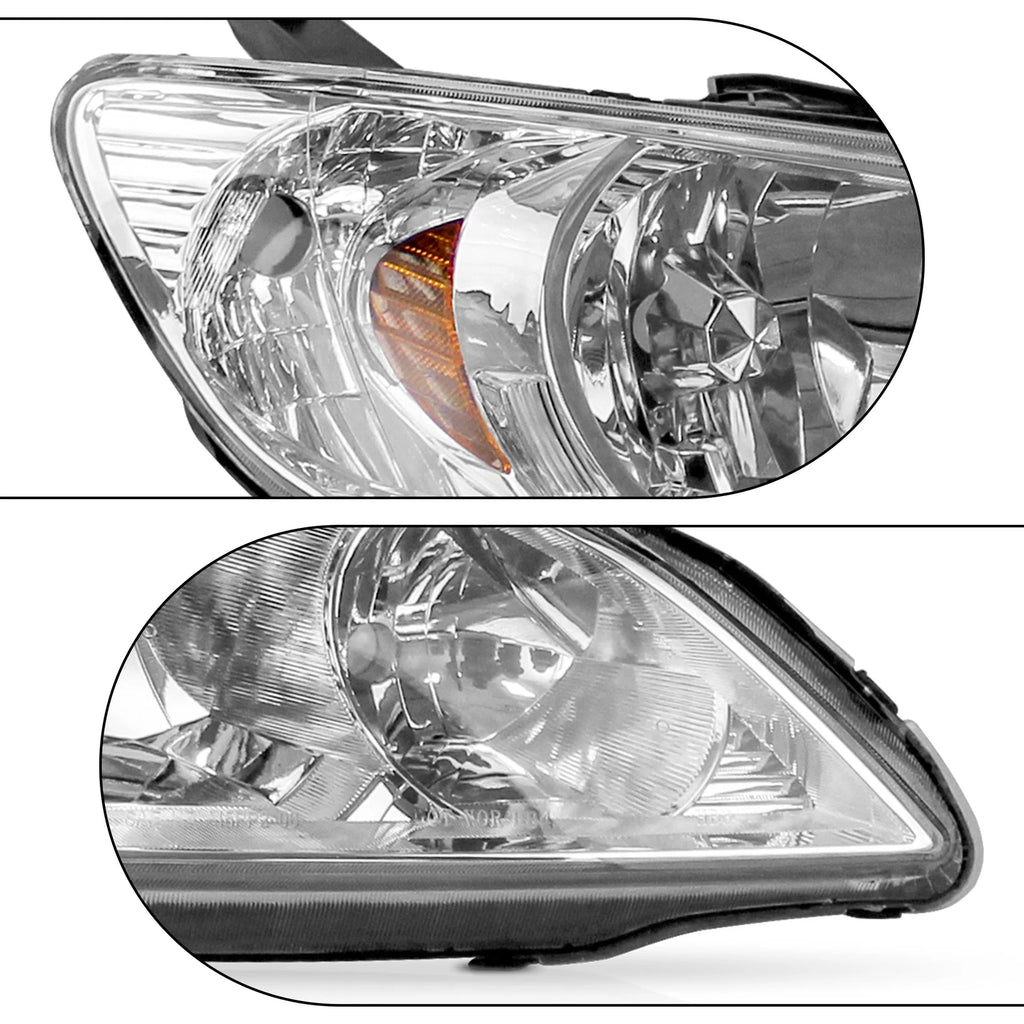 Pair Chrome Headlights for Honda Civic (2004-2005)