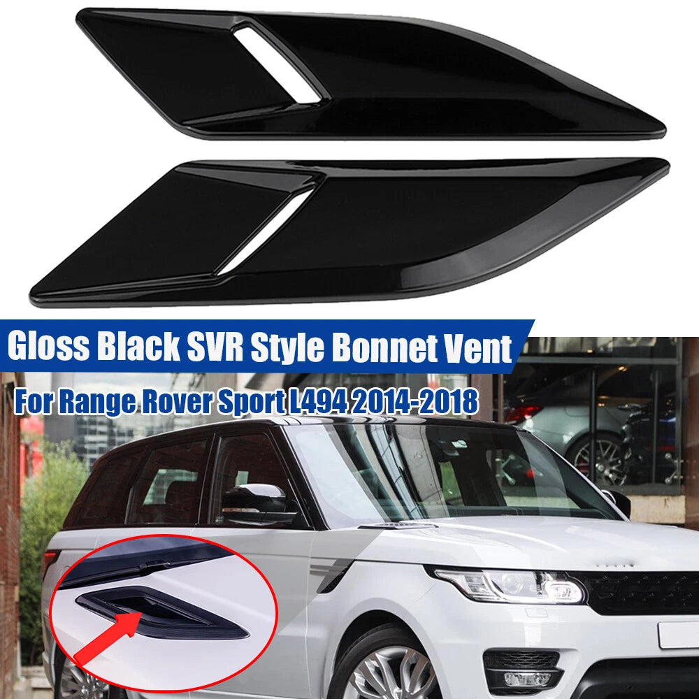 2X SVR Style Front Bonnet Vent Gloss Black for Range Rover Sport L494 (2014–2018)