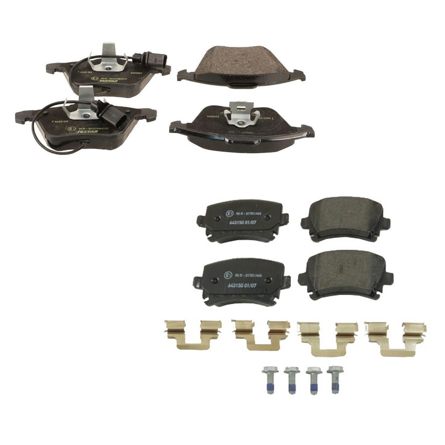 Set of 4 Textar Front and Rear Brake Pads for Audi A4 Quattro (2005–2009)