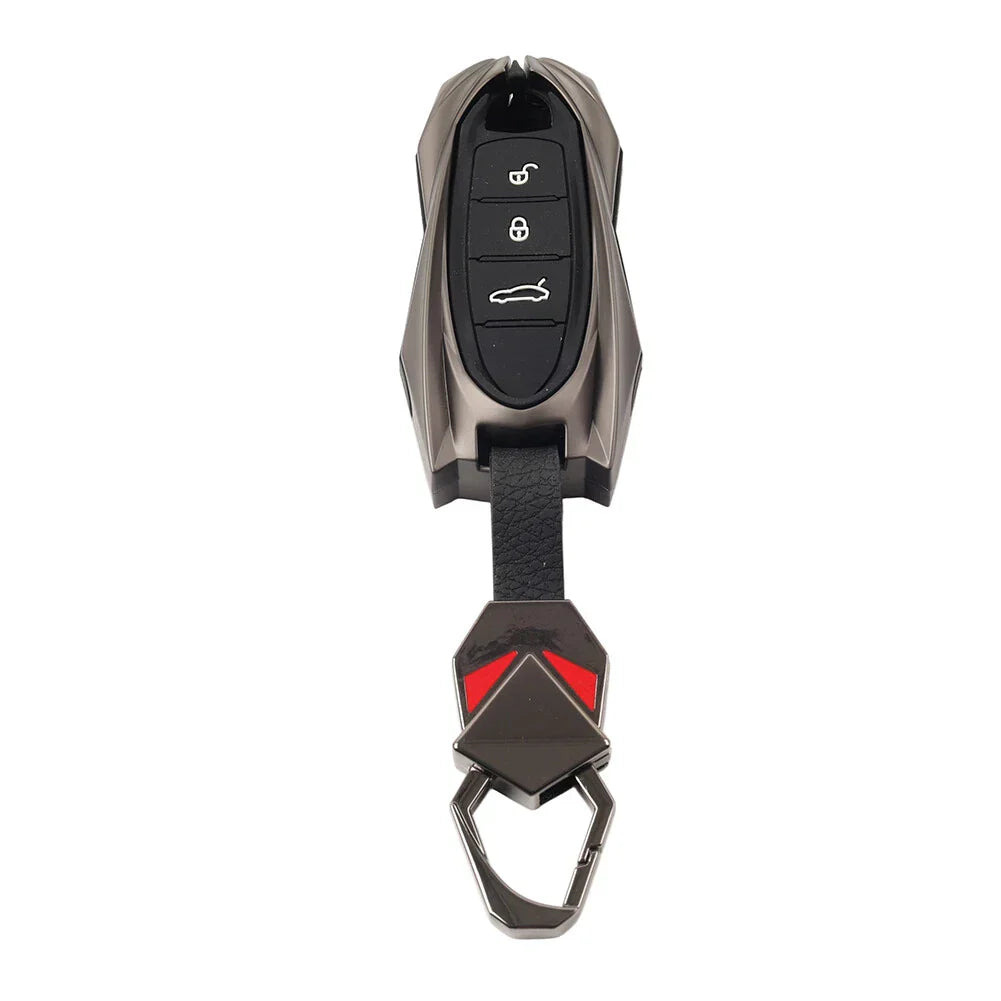 Black Remote Key Fob Case Shell Cover for Porsche Carrera 911 (2012-2019)