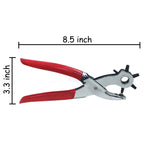 9" Heavy Duty Leather Hole Punch Pliers Tool with 6 Sized Punches