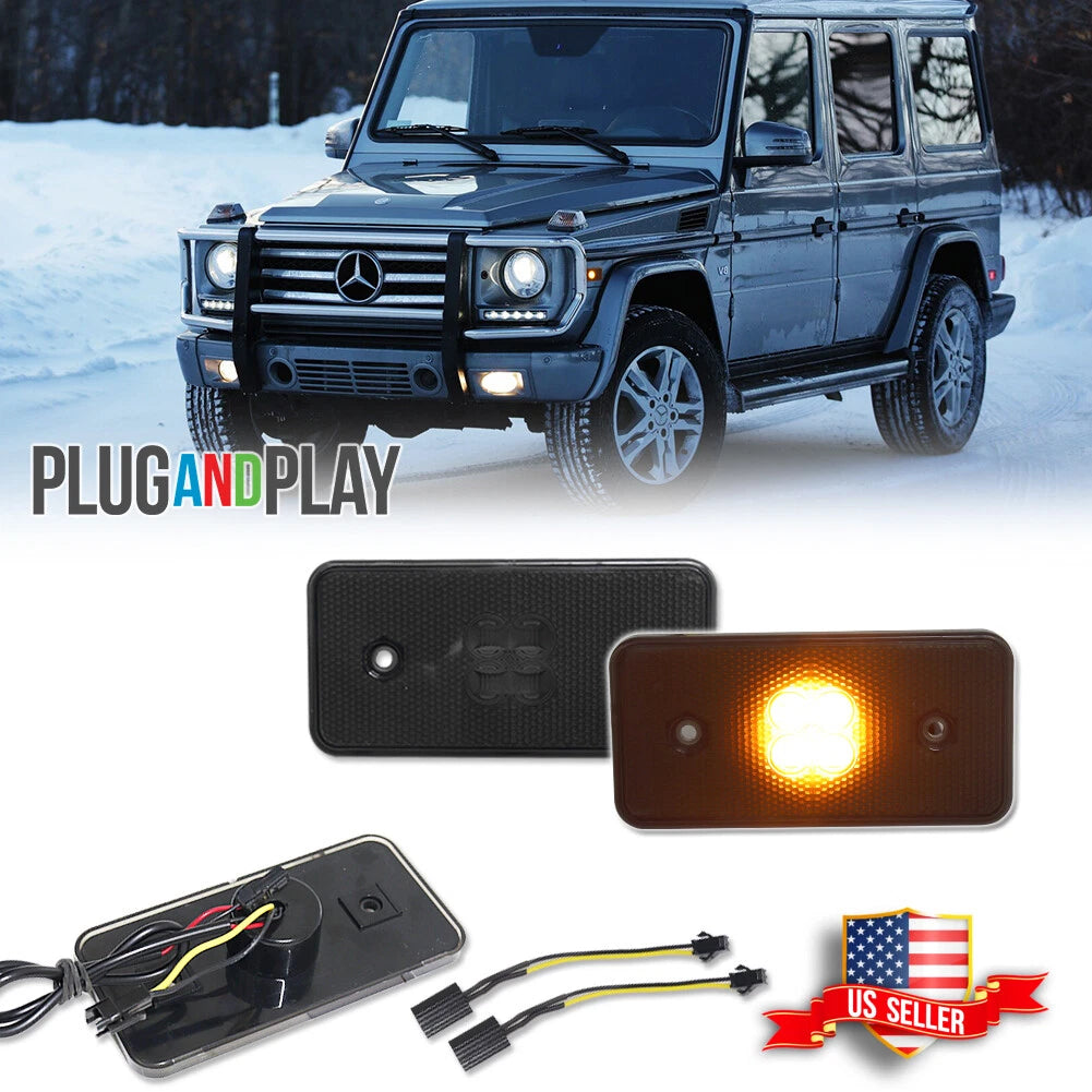 Smoked LED Front Side Marker Lights for Benz G-Class (2002–2014)