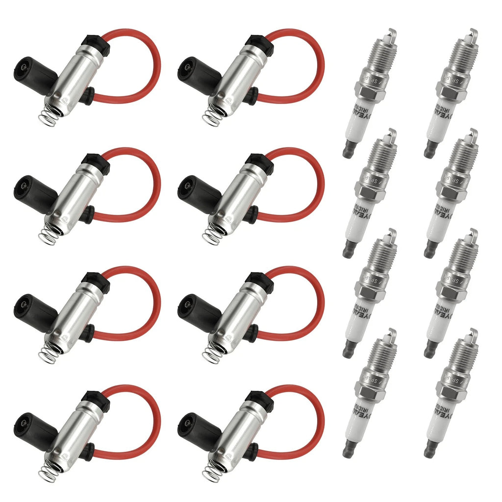 8PCS Ignition Wire & Spark Plug for Chevy GMC V8 Vortec (2000–2009)
