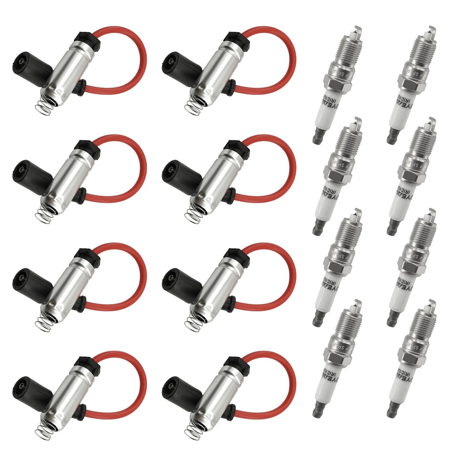 8PCS Ignition Wire & Spark Plug for Chevy GMC V8 Vortec (2000–2009)
