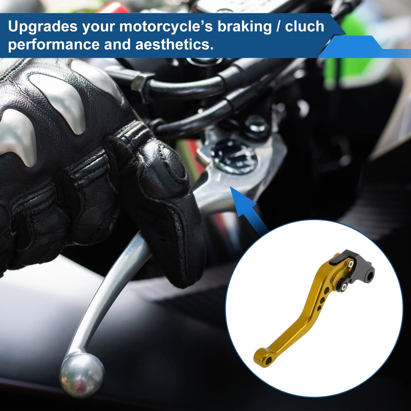 Adjustable Short Brake Clutch Lever for Honda Fury/VTX1300CX (2009–2018) Gold Tone