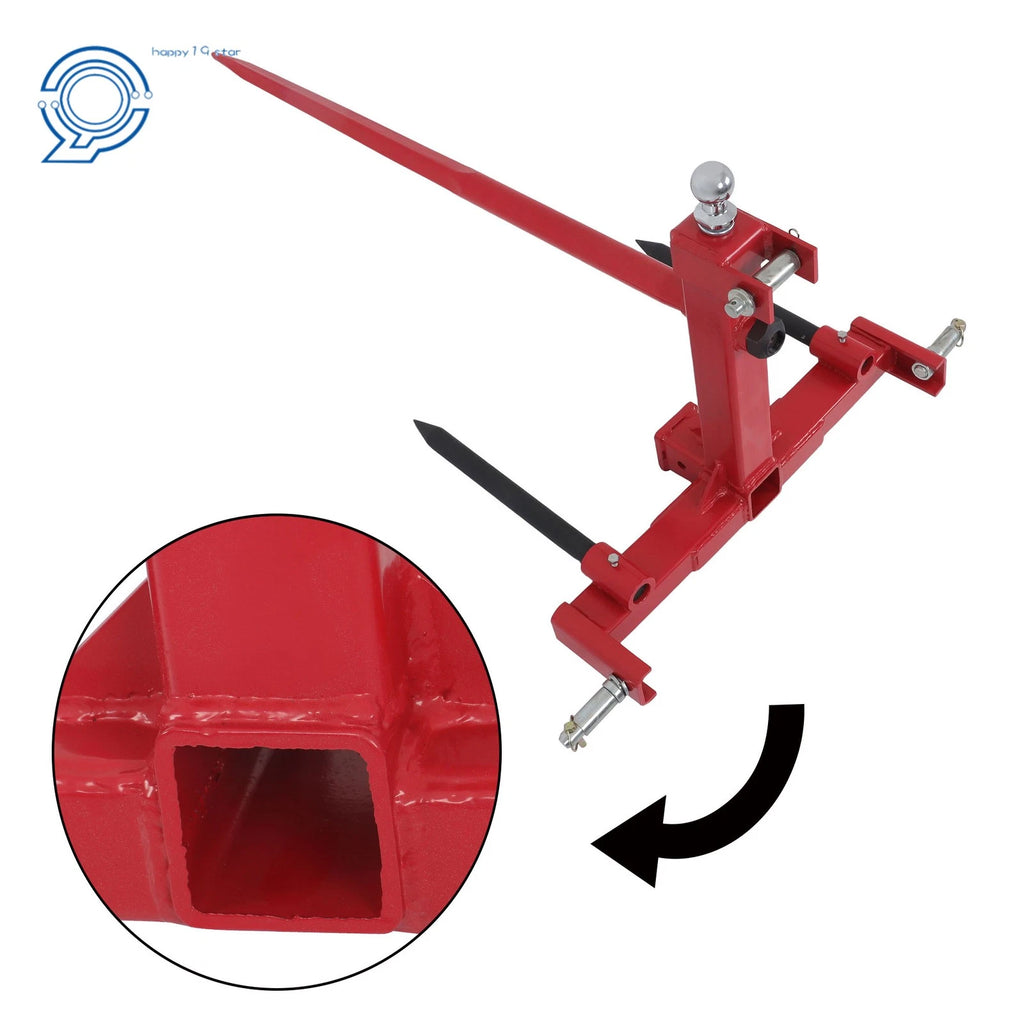 49" 3-Point Hay Spear for Tractor Cat 1 (with 2 Stabilizers)