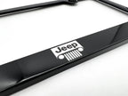 License Plate Frame Front Black Replacement for Jeep Grill Script Logo (Jeep)