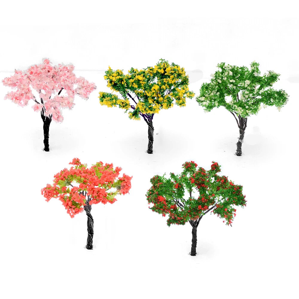 20pcs Cherry Blossom Model Trees for Garden Scenery