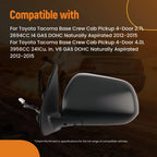 Left Side View Mirror Manual for Toyota Tacoma Pre Runner (2012–2015)