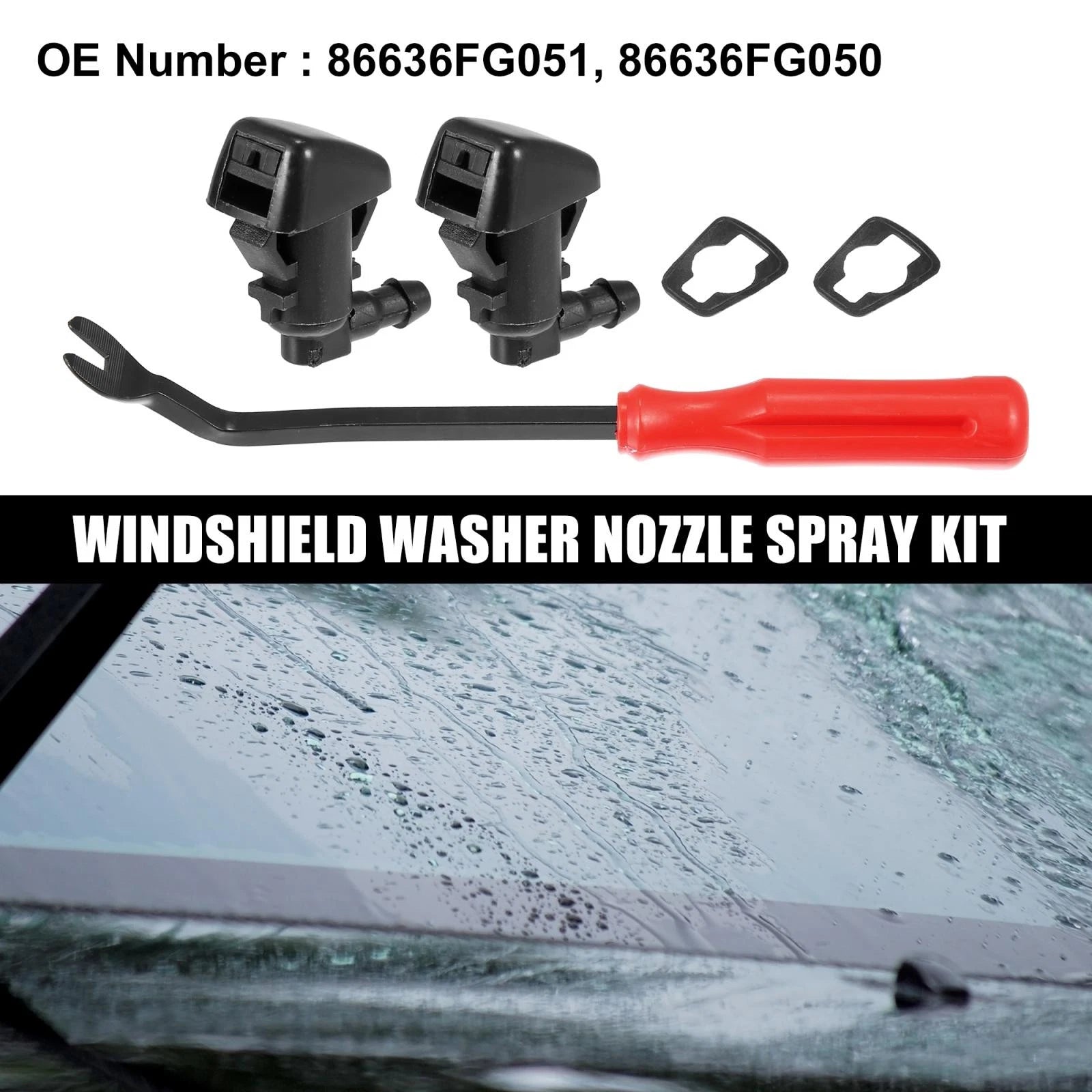 5pcs Front Windshield Washer Nozzle Kit 55157319AA for Jeep Liberty (2008–2012)