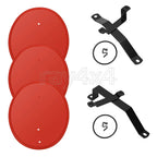 3 Red Number Plate & Bracket Kit for Honda Z50 Z50R (1979–1987) w/ Clips & Bands