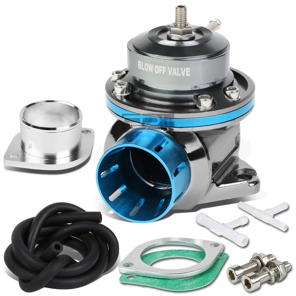 Universal Light Blue Type-FV 2-Bolt Blow Off Valve + 2.5" Dual Port Flange Adapter