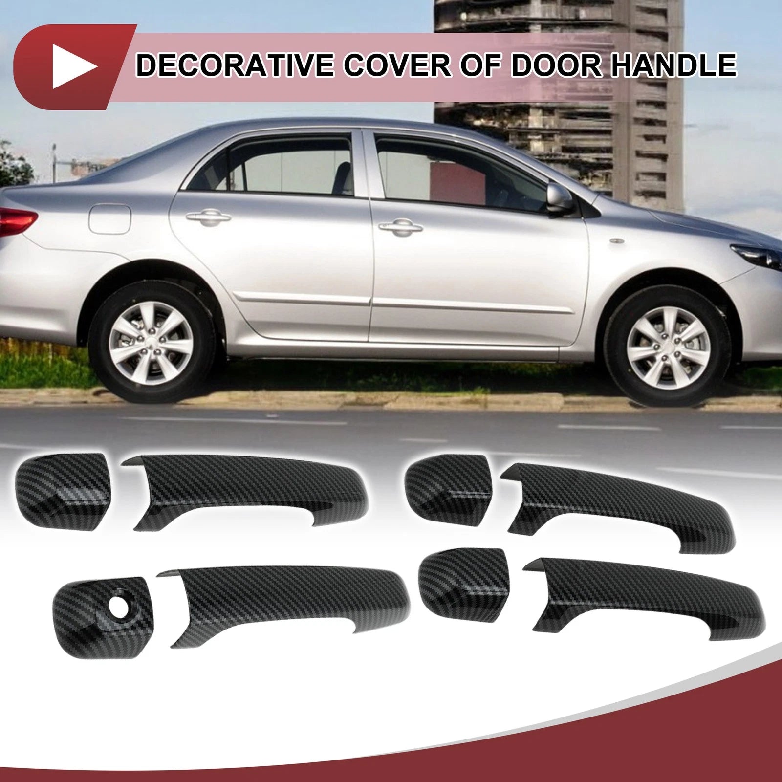 Set of 4 Car Door Handle Covers for Toyota Land Cruiser Prado J150 (2009–2021)