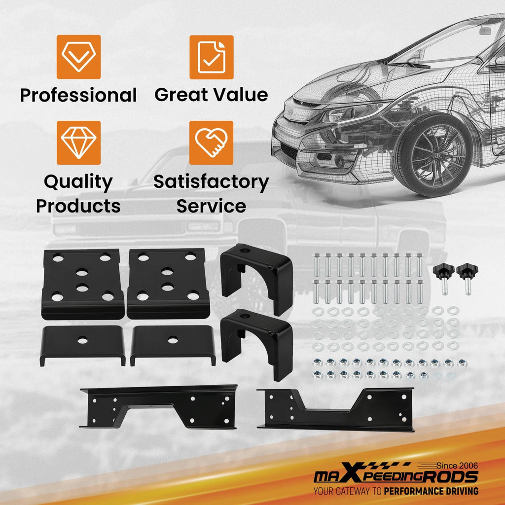 6in Rear C-Notch & Drop Lowering Flip Kit for Chevrolet Silverado C1500 (1988–1998)