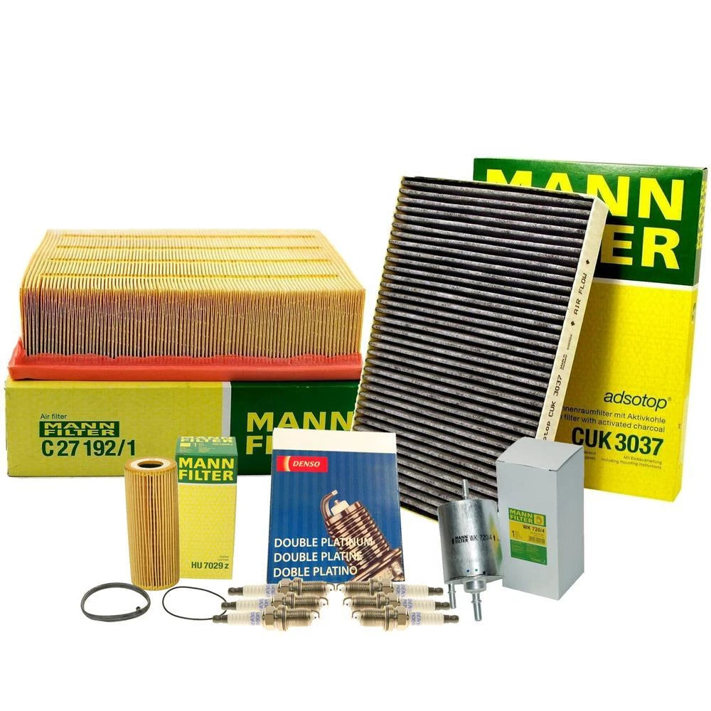 Mann Cabin Air Oil Fuel Filters & Denso Double Platinum Spark Plugs Set of 6 for