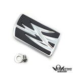 Chrome Lightning Flash Large Brake Pedal Pad for Harley Dyna FLD (2012–2017)