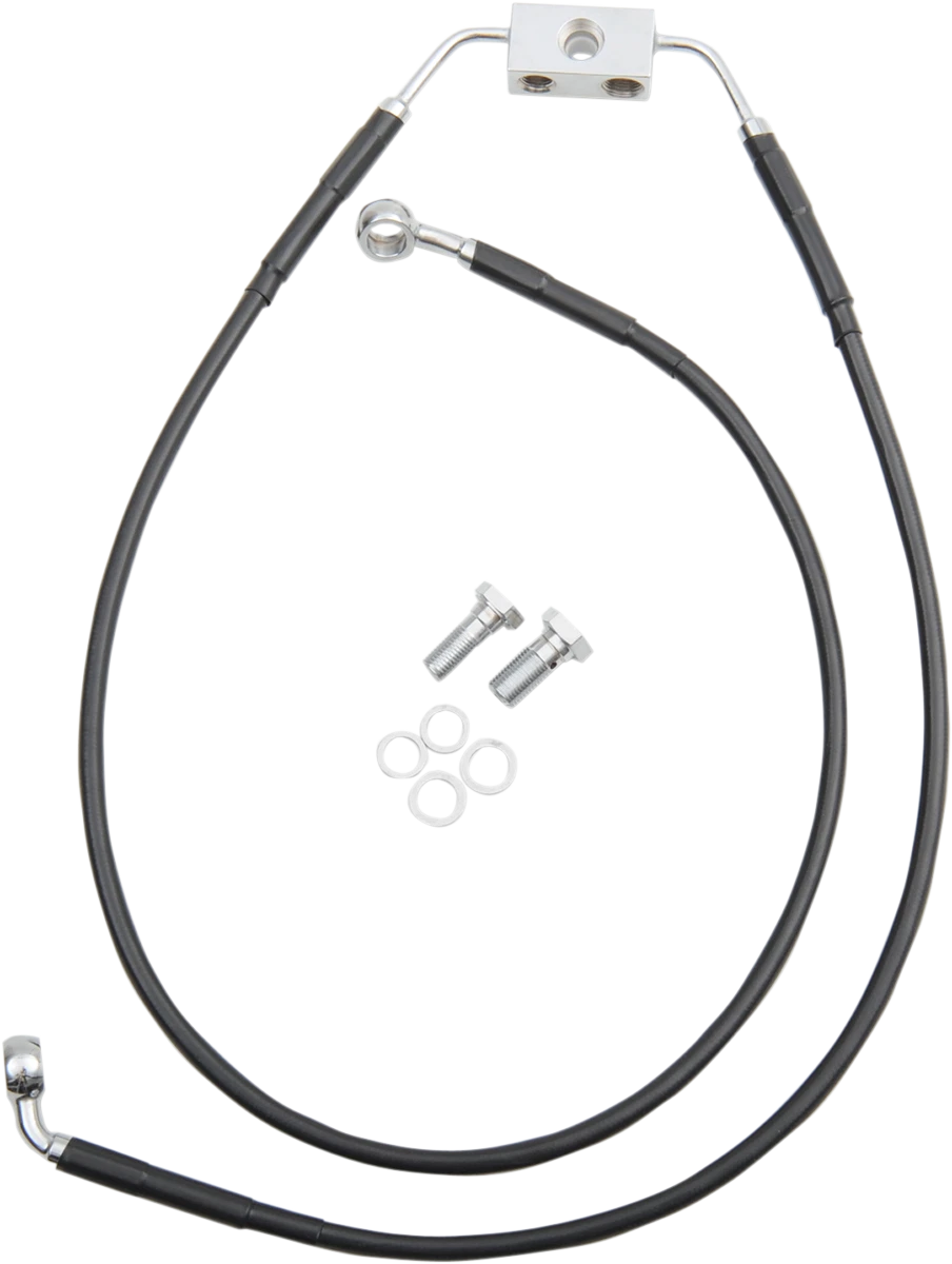 Front Brake Line +4" Black for Harley FXDB (2012–2017) 612135-4BLK